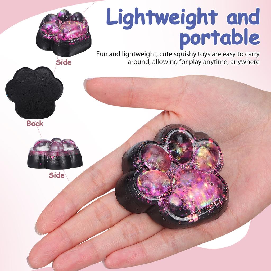 Cat Paw Squeeze Toys Cute Kawaii fufu Stress Relief Sensory Toys Jelly Squishy Fidget Toys Novelty Things for Kids Teenage