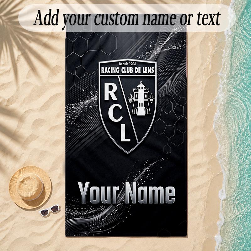 Beach Towelracing club de lens Custom Name Text Personalized Soft Towel for Beach Pool Indoor Home Decor Gift