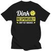 Vintage Dink Responsibly Funny Pickleball T-Shirts for Men Round Neck Cotton T Shirts Short Sleeve Tees Gift Idea Clothing