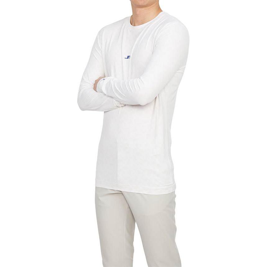 J.Lindeberg Pattern Printed Crew Neck Long Sleeve T-Shirt Men tops White GMJT08404-A036