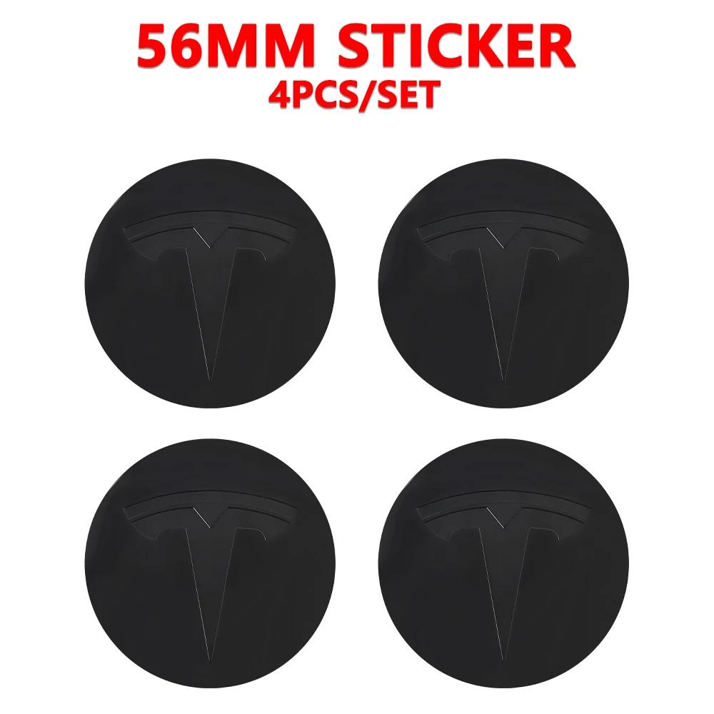 4pcs for Tesla Model 3 Model Y Badge Covers Hub Caps 4pcs 56mm Hub Center Caps for Tesla Model Y X S 2023 Auto Accessories Style