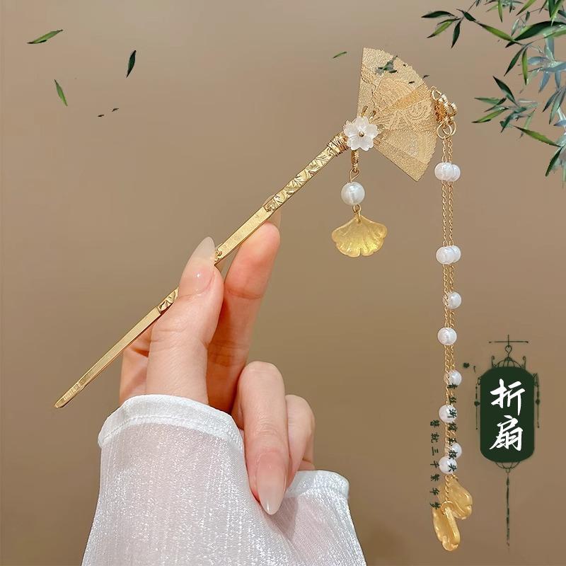 Alloy Elegant Flowers Tassel Hair Stick for Women Ancient Chinese Style Fashion Girls Classical Hairpin Hair Accessories