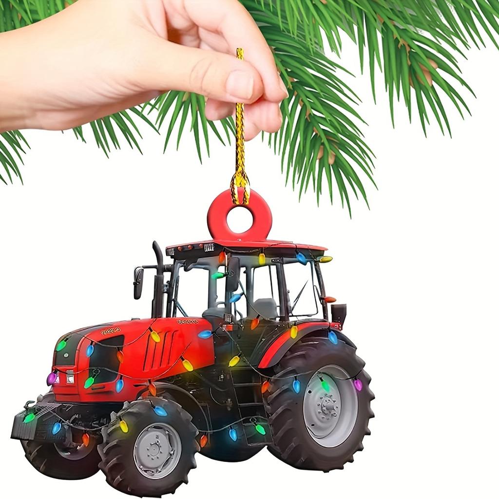 Christmas Tree Hanging Truck Pendant Christmas Excavator Decoration Antique Farmhouse Decoration, Festive Atmosphere Christmas Tree Pendant