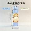 1PC Sunflower Hedgehog Cartoon 750ml Color Plastic Sports Water Bottle Leakproof Flip Straw Lid Suitable for Sports Office Home Use