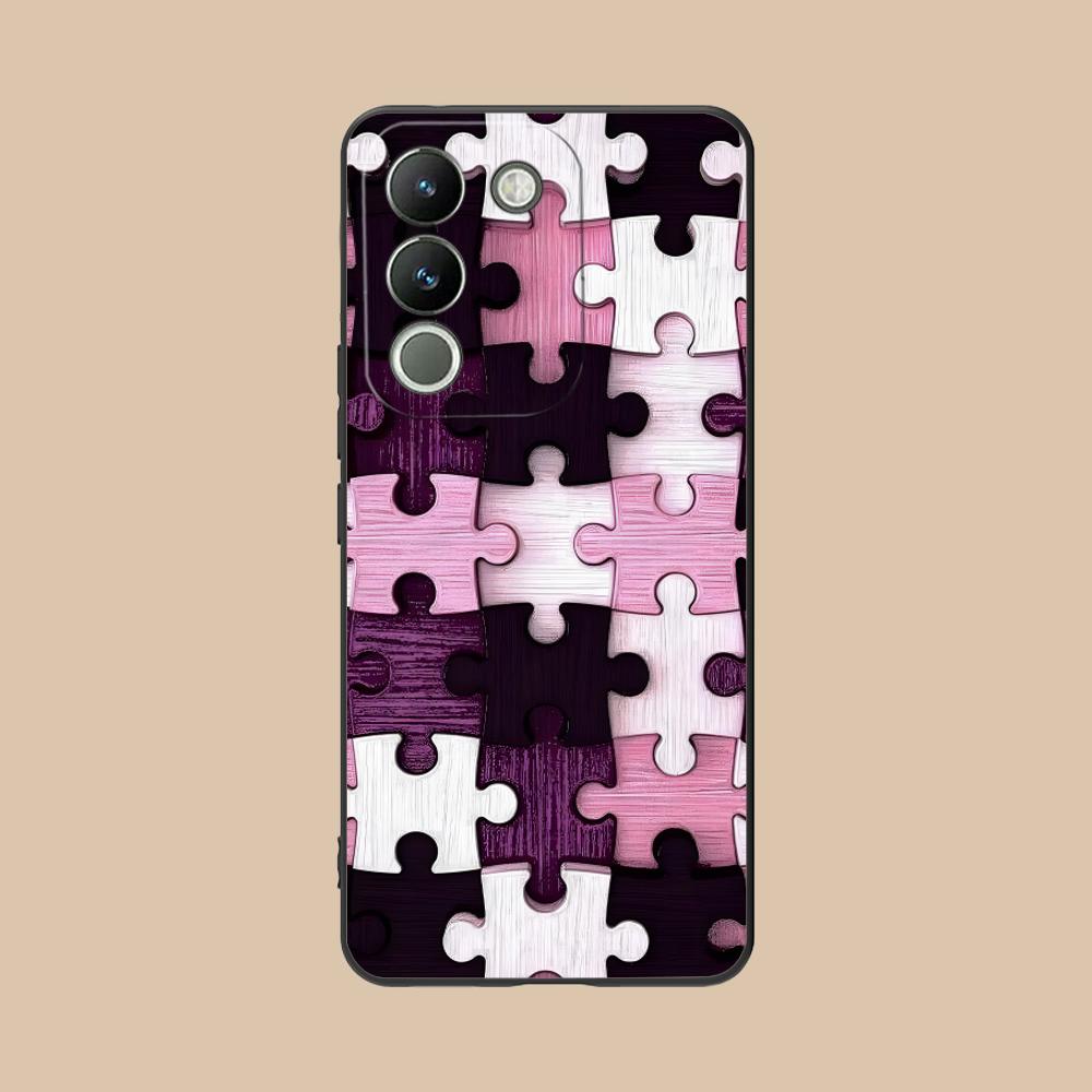 Текстурный чехол-пазл для мобильного телефона VIVO Y77 76 75 74 73 72 58 56 55 51 50 38 36 Y19 Y18 Y03 Y01 5G Печатная крышка