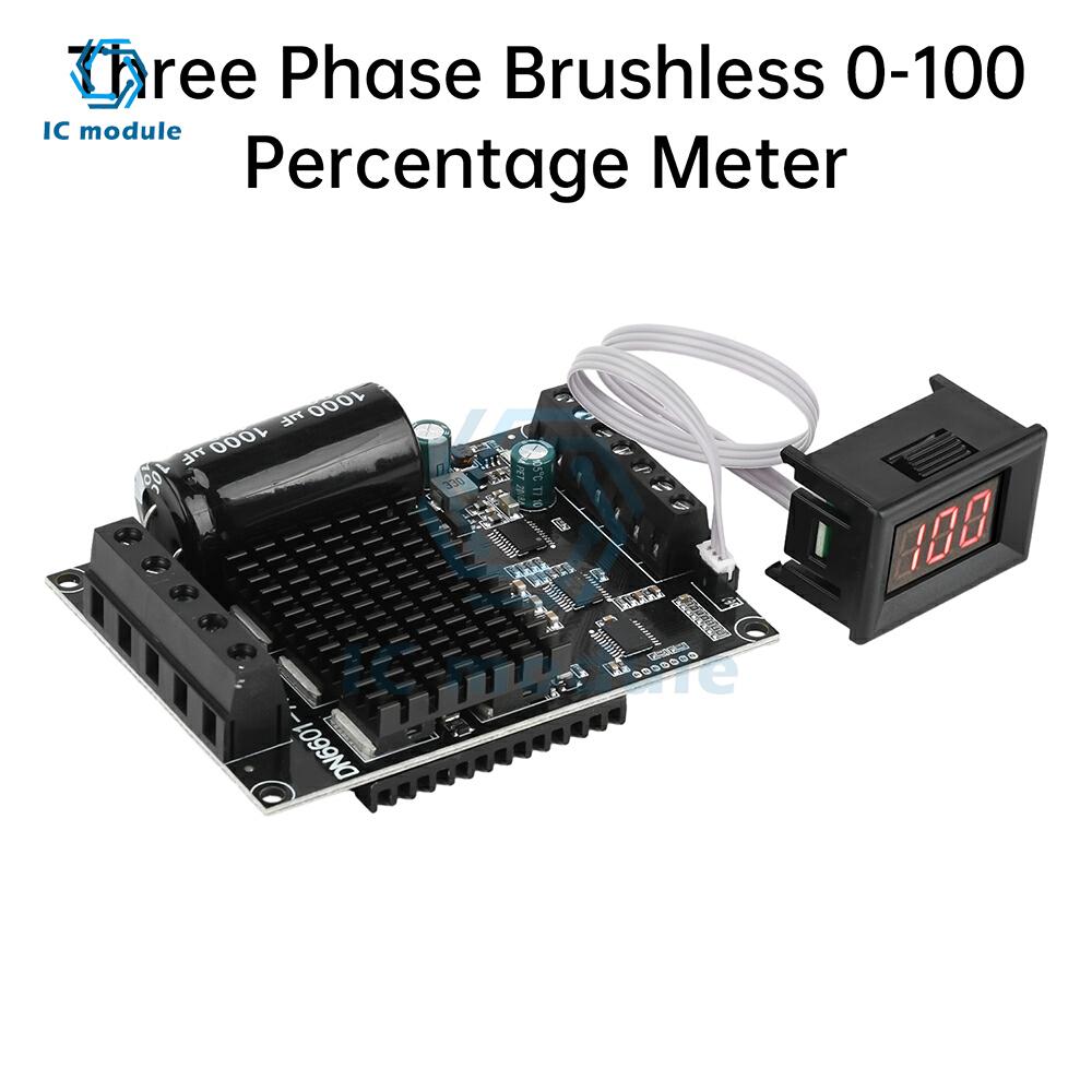 DC 6-72V 15A Brushless Motor Driver with Digital Display Forward Reverse Control Three-Phase ESC for Airplane Water Pump Fan