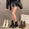 Street Style Square Toe Women Ankle Boots Fashion Elegant Modern Short Booties Designer Thick Heels Botas Mujers