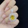 Golden Zircon Online Red Live New Product Simulation Yellow Crystal Full Diamond Light Luxury Fashion Pendant Necklace Female Ornament