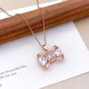 Necklace hot-selling bow necklace accessories temperament simple ins wind copper inlaid zircon fashion versatile accessories