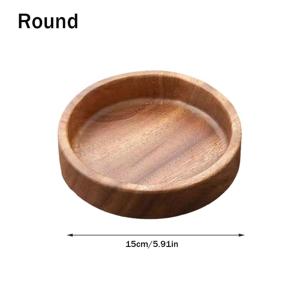 Stackable Candy Plate Wooden Fruit Tray Smooth Edge Tea Serving Plate Candy Serving
