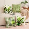 Улица. Декоративная диванная подушка на День святого Патрика Простой и универсальный чехол на подушку с клетчатым принтом Льняная прикроватная подушка