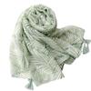 Tourist Sun Protection Shawl Bohemian Ethnic Style Sun Protection Scarf Bali Gauze Blue Banana Leaf Fringe Scarf For Women
