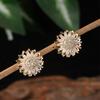 ZAKOL New Trendy Sunflower Daisy Flower Zirconia Earring Necklace for Women Romantic Sparkling Crystal Wedding Zircon Set