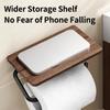 Wall Mounted Storage Organizer Rack Walnut Wood Grain Storage Shelf Toilet Paper Holder  Hotel Room