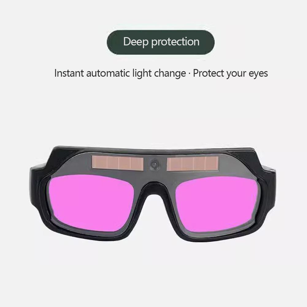1Pair Protective Glasses Solar Automatic Dimming Welding Mask Auto Welding Goggles with View True Color for Wide