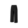 Logo Embroidered Drawstring Straight Leg Casual Pants Women Bottoms Black 676656-01