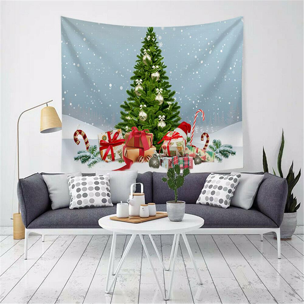 Домашний декор Рождественский гобелен Санта-Клаус Олени Печать Настенный гобелен Рождественская вечеринка Печать Tapestry tapeçaria de natal