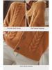 Women's V-Neck Sweater Jacket - Thick Knit Cardigan for Spring and Autumn 2024