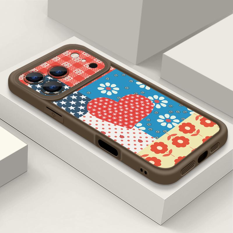 Ударопрочный чехол для телефона iPhone 17 Pro Max Чехол iPhone 16 15 14 13 Pro Max 11 17e 16e Модный принт с сердечками Мягкий силиконовый бампер