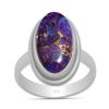Кольца овальной формы из натурального пурпурного бирюзового серебра 925 пробы для женщин и девочек