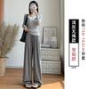 Gray Glutinous Rice Pants Women's Autumn and Winter New High Waist Drape Straight Loose Lazy Casual Small Wide-leg Pants