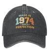 Made In 1974 Aged To Perfection Baseball Cap Merch Classic Distressed Cotton Vintage 50th Birthday Dad Hat Workouts Caps Hat