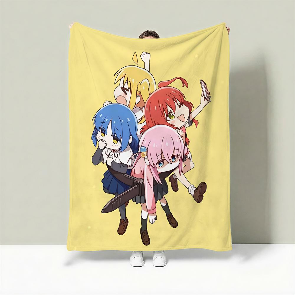Anime B-Bocchi the Rock! Throw Lightweight 240g Flannel Blanket Soft Skin-friendly for Summer Cooling