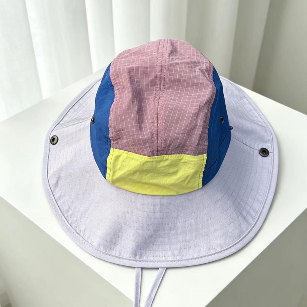New color matching big edge sunshade sunscreen hat summer men and women couples travel thin denim bucket hat