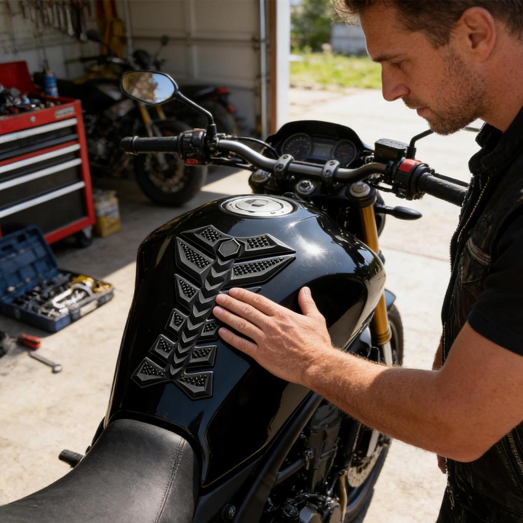 Мотоциклетные наклейки и декали 3D резиновая накладка Дизайн "Рыбья кость" Защитная наклейка на бак мотоцикла Для взрослых Бензобак Уличный