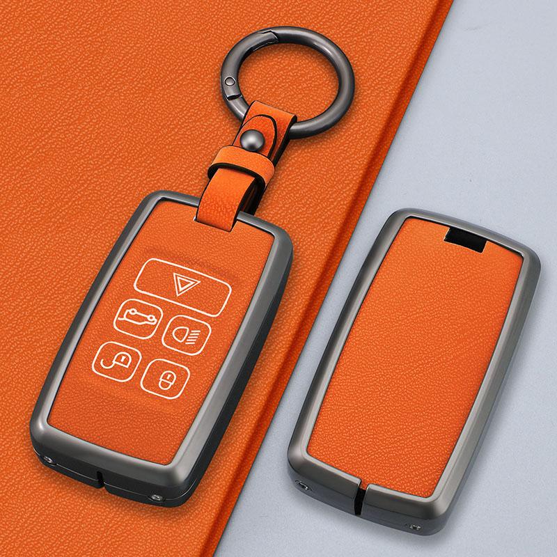 Zinc Alloy Leather Car Smart Remote Key Case Keychain Shell for Land Rover Range Rover Discovery 5 Sport 2018 2019 Accessories