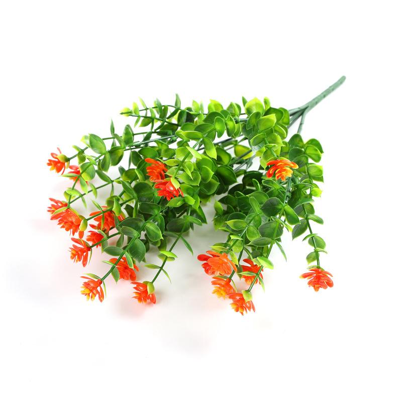 Искусственные цветы эвкалипта для улицы, искусственные растения самшита, кустарники, цветы для украшения, не выцветающие, искусственные пластиковые растения KTY