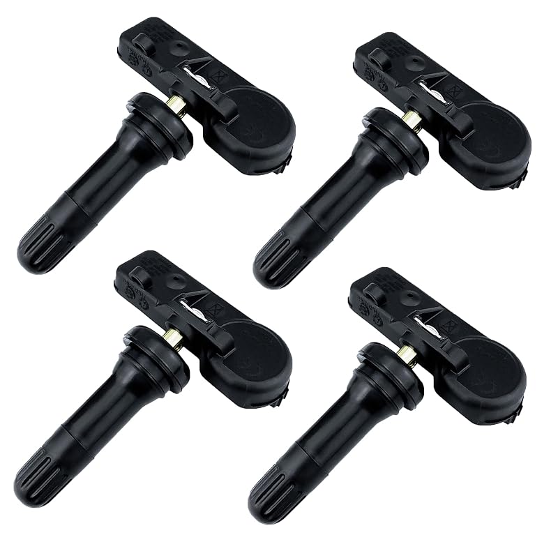 Set Of 4 TPMS Tire Pressure Monitoring System Sensor 433MHz Compatible With Jeep Wrangler JK Dodge Ram Charger Replacement For 56029398AB 68142397AA