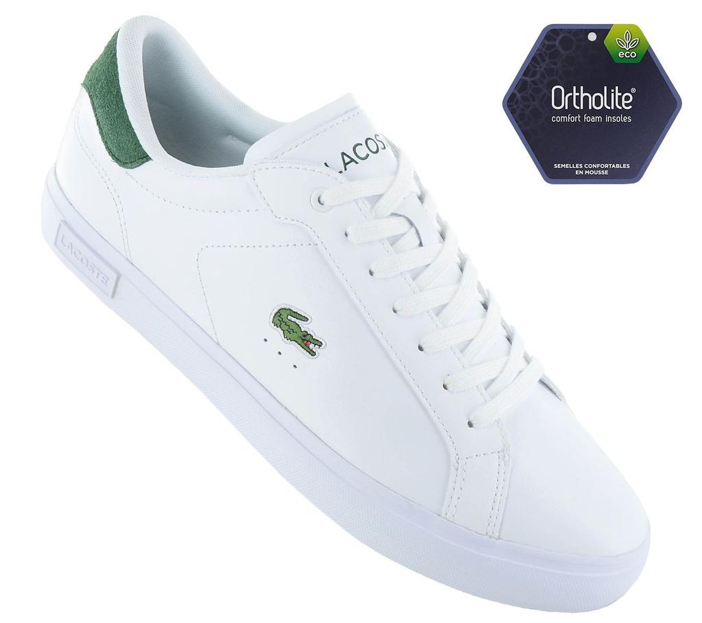 Lacoste Powercourt 224 - Мужские кроссовки Кожаные Белые 748SMA00011R ОРИГИНАЛ