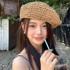 Summer Weave Cap Handmade Painter Hat Fashion Straw Beret  Girls