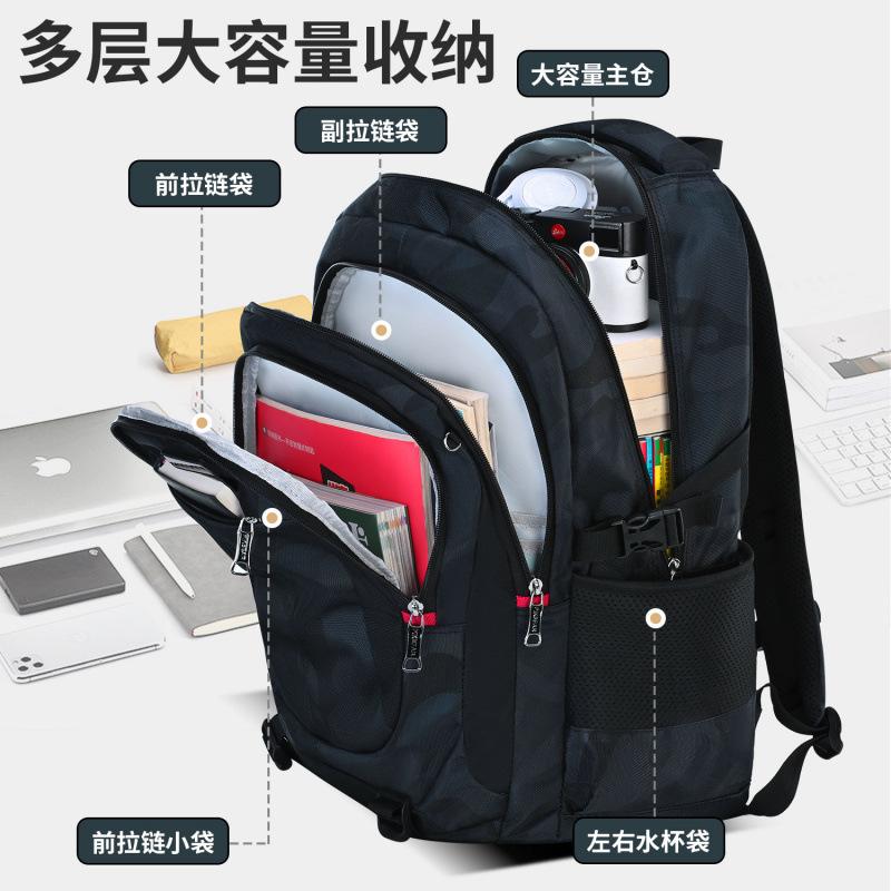 Camo Backpack Lightweight Ergonomic Large Capacity School Bag for Middle High School Boys Students Travel