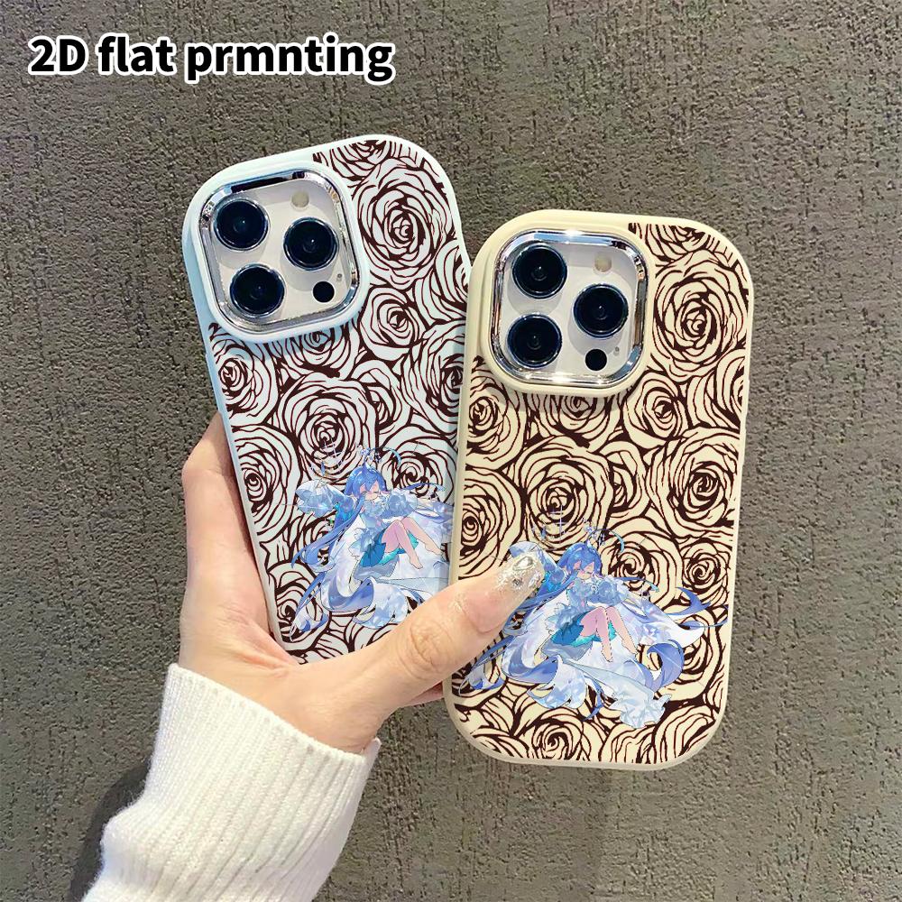 Phone case: 2D flat design suitable for iPhone 18 17 16 15 14 13 Pro protective case, couple style, crystal girl, Christmas and Halloween gifts