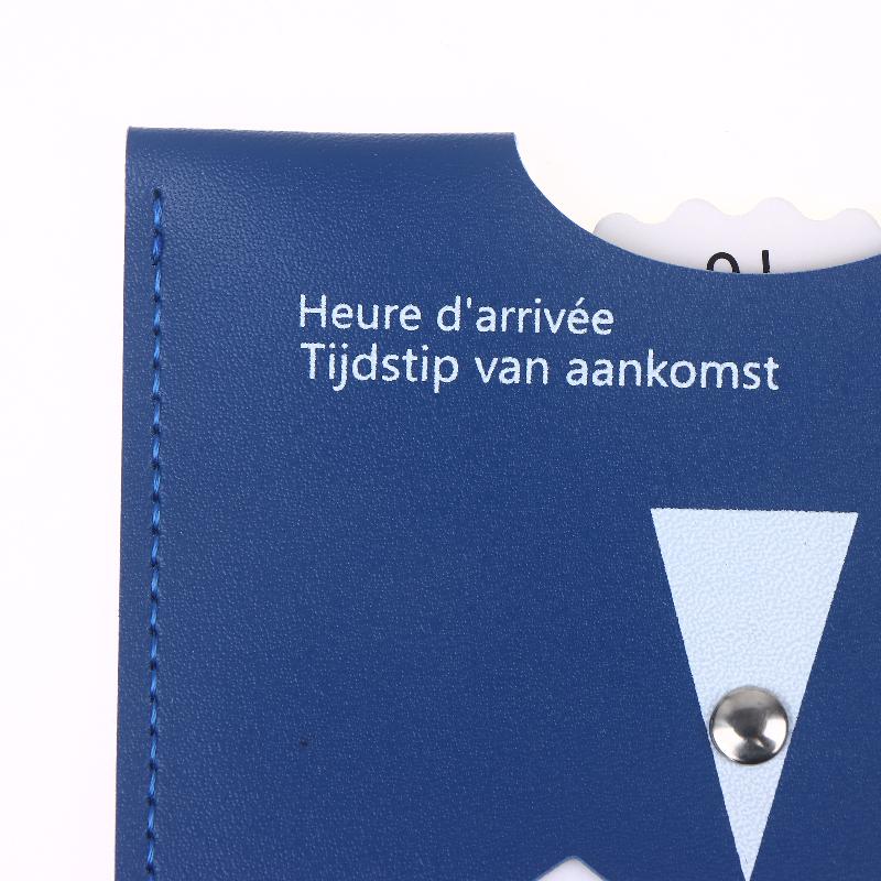 Blue PU Leather Parking Disc 4 Language Version Durable & Water-Resistant Arrival Timer For Car - Universal European Design