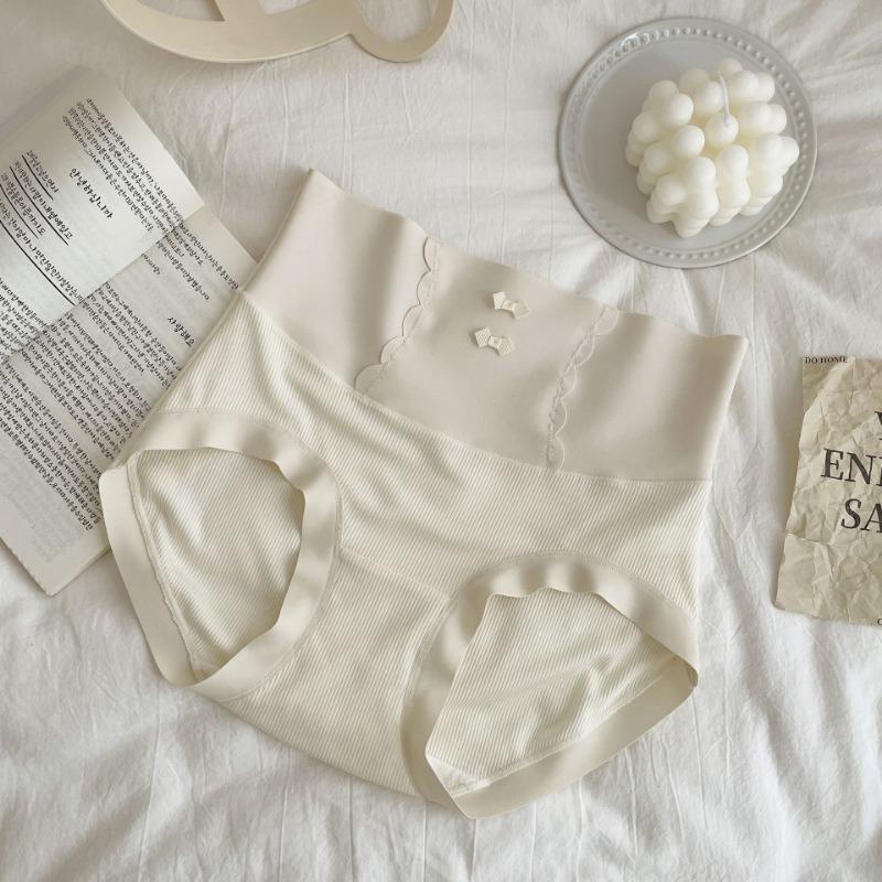 Осенне-зимнее эластичное хлопковое нижнее белье Простые бесшовные расширенные трусы с высокой талией, утягивающие приподнятые ягодицы, дышащие женские треугольные трусики