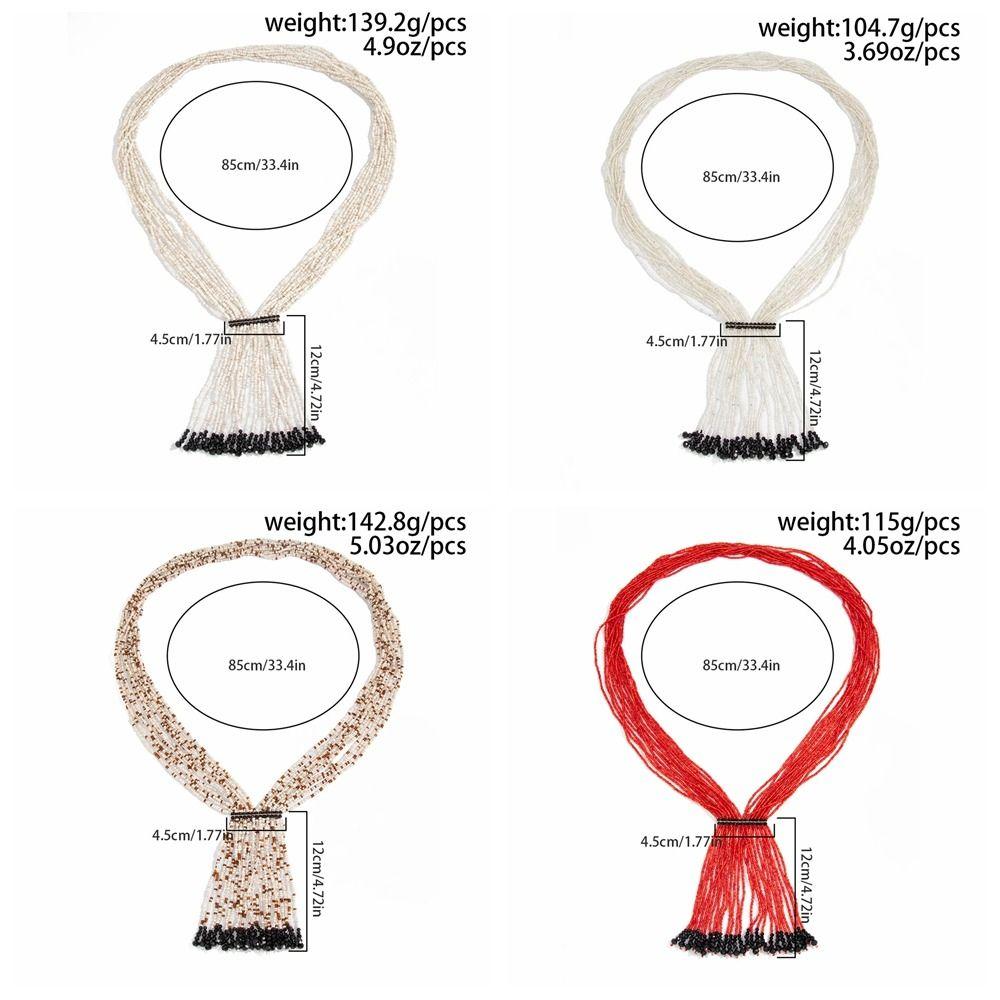 Floral Multi-Layer Beads Necklace Metal Chain Tassel Collarbone Chain Multi Layer Choker  Girls