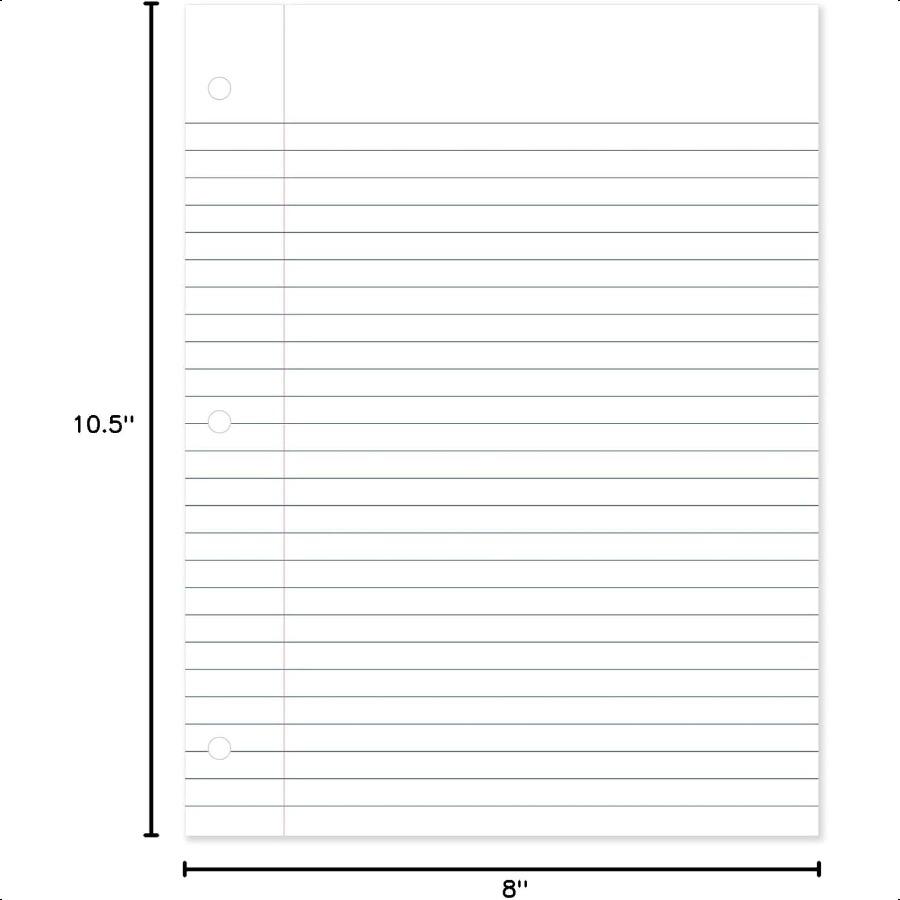 Loose Leaf Paper Filler Paper Wide Ruled 400 Sheets 101 2" X 8" 3 Hole Punched 1 Pack 150036ECM