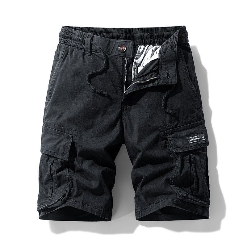 Summer Men's Japanese Retro Washed Cotton Multi-Pocket Workwear Casual Fashion Loose Large Size Five-Point Shorts Trendy