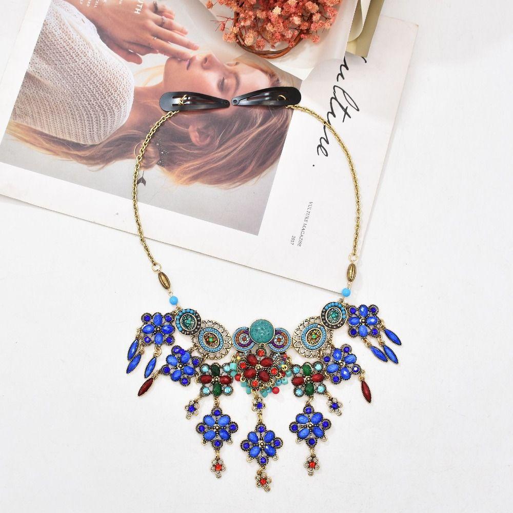 Ethnic Style Bohemia Hair Chain Tassel Women Head Chain Ethnic Style Forehead Chain Exotic Headbands Necklace