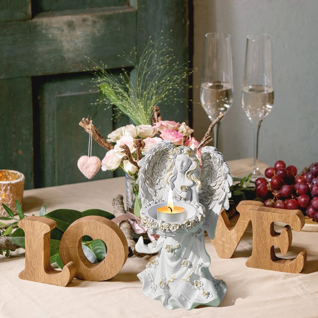 Подсвечник Ангел Смола Декоративные Аксессуары Ручная Работа Скульптура Милая Фигурка Фея Свеча Украшения Офис