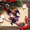 Car Halloween Acrylic Decoration Pendant Cartoon Witch Broom Supplies Interior