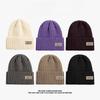Зимняя корейская мода Универсальная шапка бини с надписью, вязаная, зимняя теплая, с защитой ушей, шапка-пуловер для мужчин