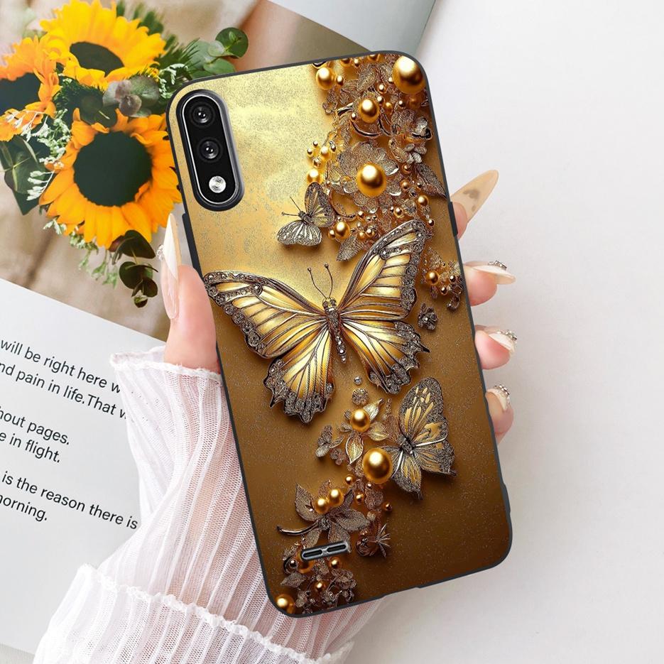 For LG K22 Case LM-K200 LMK200B Luxury Butterfly Tree Painted Cover Soft Silicone Phone Case For LG K22 K 22 LGK22 Fundas Bumper