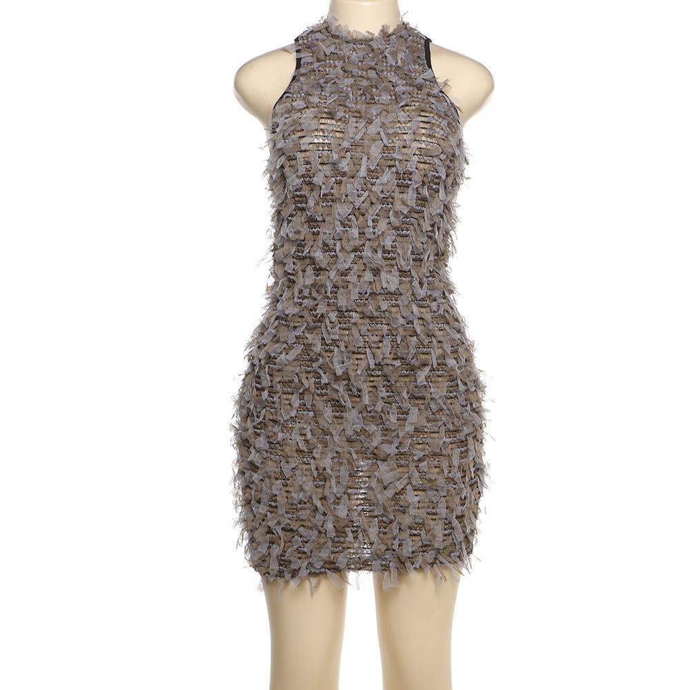 Новое женское облегающее платье без рукавов в полоску на молнии для вечеринки, вечернее клубное мини-платье