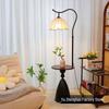 American Retro Floor Lamp with Display Shelf - Living Room Decor & Bedside Table Lamp