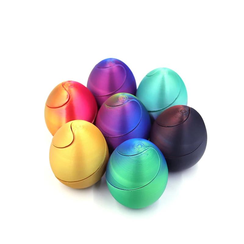 1pc 3D Printed Spiral Egg Fidget Toy Impossible Passthrough Sculpture 3D Printed Eggs Easter Basket Stuffer Filler Party Favors