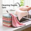 5 шт. Мягкие многоразовые полотенца для посуды, 9,8x9,8 дюймов, тряпки для мытья посуды из кораллового флиса, бытовые впитывающие, нелиняющие салфетки для мытья посуды, двойные